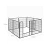 FEANDREA 8-Paneles Vas Kutya Kennel Összecsukható Biztonsági Kerítés Szürke