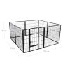FEANDREA 8-Paneles Kisállat Kifutó Fém Kutyakennel Összecsukható Fekete
