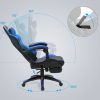 SONGMICS Gaming Szék Ergonomikus Gamer Szék Kihúzható Lábtartóval Fekete-Kék