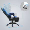 SONGMICS Gaming Szék Ergonomikus Gamer Szék Kihúzható Lábtartóval Fekete-Kék