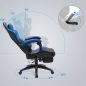 SONGMICS Gaming Szék Ergonomikus Gamer Szék Kihúzható Lábtartóval Fekete-Kék