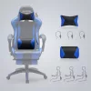SONGMICS Gaming Szék Ergonomikus Gamer Szék Kihúzható Lábtartóval Fekete-Kék