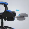 SONGMICS Gaming Szék Ergonomikus Gamer Szék Kihúzható Lábtartóval Fekete-Kék