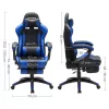 SONGMICS Gaming Szék Ergonomikus Gamer Szék Kihúzható Lábtartóval Fekete-Kék