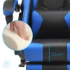 SONGMICS Gaming Szék Ergonomikus Gamer Szék Kihúzható Lábtartóval Fekete-Kék