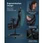   SONGMICS RCG070C01 Ergonomikus Gamer Szék Lábtartóval Fekete-Zöld