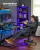SONGMICS RCG070C01 Ergonomikus Gamer Szék Lábtartóval Fekete-Zöld