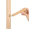 VASAGLE álló fogas tömör gumifa természetes színű 8 kampóval állítható magassággal