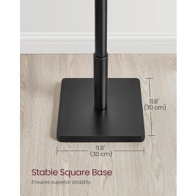 VASAGLE Állófogas Tömör Gumifa 8 Akasztós Fekete