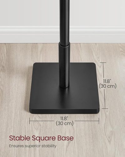 VASAGLE Állófogas Tömör Gumifa 8 Akasztós Fekete