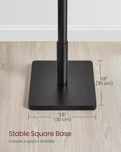 VASAGLE Állófogas Tömör Gumifa 8 Akasztós Fekete