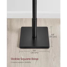 VASAGLE álló fogas 8 akasztóval gumifa tintafekete