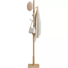   VASAGLE szabadon álló ruhafogas 8 akasztóval gumifa természetes bézs