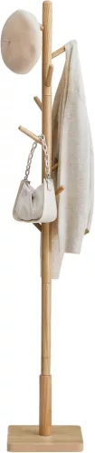 VASAGLE szabadon álló ruhafogas 8 akasztóval gumifa természetes bézs