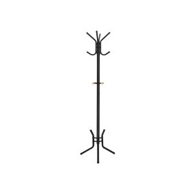   SONGMICS Elegáns Fém Ruhafogas Állvány 12 Akasztóval 176 cm Fekete