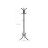 SONGMICS Elegáns Fém Ruhafogas Állvány 12 Akasztóval 176 cm Fekete