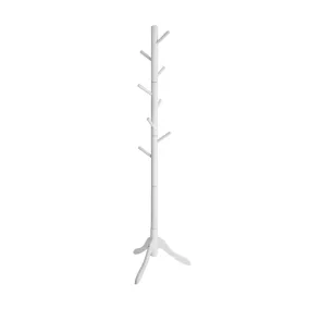 VASAGLE Fa Álló Fogas Fehér 8 Akasztóval