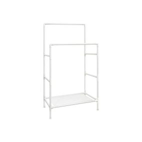 SONGMICS Dupla Sínű Fém Ruhaállvány Polccal Fehér