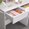 VASAGLE Modern Háromrészes Tükrös Fésülködőasztal Fehér