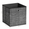 SONGMICS Összecsukható Tárolódoboz Szett Fekete Textil 6 db-os