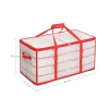 SONGMICS Karácsonyi Gömbtároló Doboz Átlátszó-Piros 128 Rekeszes