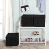 SONGMICS Összecsukható Tárolódoboz Szett Fedéllel Fekete