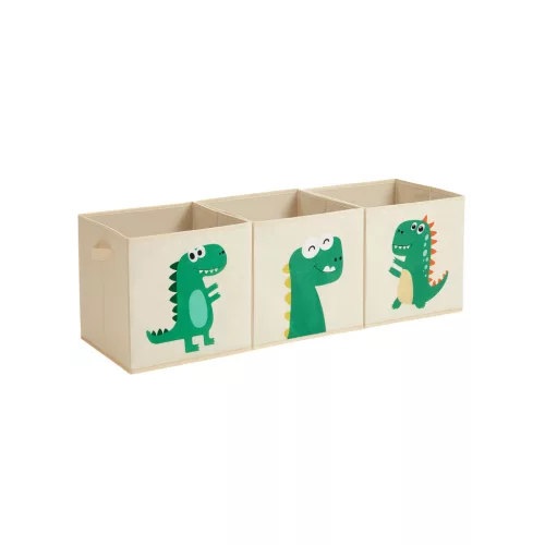 SONGMICS Dinoszauruszos Tárolódoboz Szett Bézs Gyerekszobába