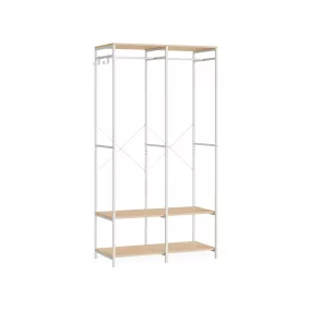   SONGMICS Hordozható Ruhásszekrény Természetes Bézs Acélvázas Tárolórendszer