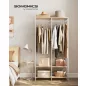   SONGMICS Hordozható Ruhásszekrény Természetes Bézs Acélvázas Tárolórendszer