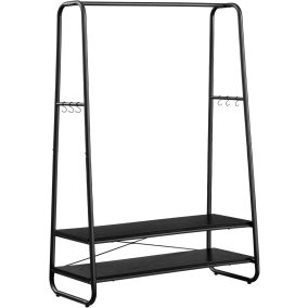   VASAGLE Ipari Ruhaállvány Fekete Acélvázzal és Polcokkal