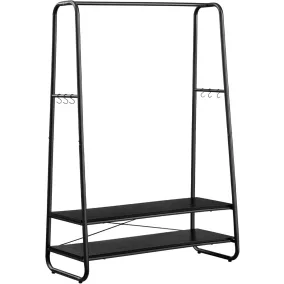   VASAGLE Ipari Ruhaállvány Fekete Acélvázzal és Polcokkal