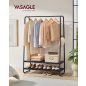   VASAGLE Ipari Ruhaállvány Fekete Acélvázzal és Polcokkal