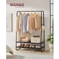   VASAGLE Ipari Ruhaállvány Fekete Acélvázzal és Polcokkal