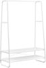 VASAGLE Multifunkciós Ruhaállvány Fehér Acél Vázzal és Polcokkal