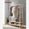 VASAGLE Industrial Tölgy-Krém Ruhaállvány Többfunkciós Tárolóval