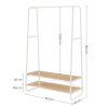 VASAGLE Industrial Tölgy-Krém Ruhaállvány Többfunkciós Tárolóval