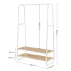 VASAGLE Industrial Tölgy-Krém Ruhaállvány Többfunkciós Tárolóval