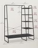 VASAGLE Multifunkciós Ruhaállvány 5-Szintes Tárolóval Fekete