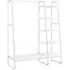 VASAGLE Multifunkciós Ruhaállvány Fehér Cipőtartóval és 5-szintes Tárolóval