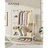 VASAGLE Multifunkciós Ruhaállvány Fehér Cipőtartóval és 5-szintes Tárolóval