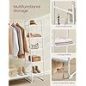   VASAGLE Multifunkciós Ruhaállvány Fehér Cipőtartóval és 5-szintes Tárolóval
