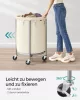 SONGMICS Gördülő Szennyestartó 110L Kerekes Mosodai Kosár Krémszínű