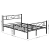 VASAGLE Elegance Fém Franciaágy Keret Fekete Díszítéssel