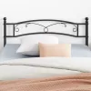 VASAGLE Klasszikus Fém Franciaágy Keret Fekete Díszítéssel