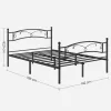 VASAGLE Klasszikus Fém Franciaágy Keret Fekete Díszítéssel