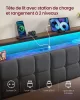 VASAGLE Ágykeret 140 x 190 cm 2 Fiókkal, LED Világítással és Töltőállomással