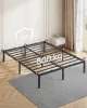 VASAGLE 140 x 190 cm fém ágykeret tárolóhellyel matt fekete
