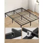   VASAGLE 140 x 190 cm Fém Ágykeret Tárolóhellyel Mattfekete