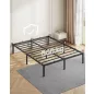   VASAGLE 140 x 190 cm Fém Ágykeret Tárolóhellyel Mattfekete