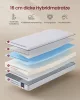 VASAGLE 90 x 200 cm egyszemélyes gél memóriahabos matrac közepes keménységű H3 7 zónás támasztással légáteresztő levehető géppel mosható huzattal 16 cm vastag fehér